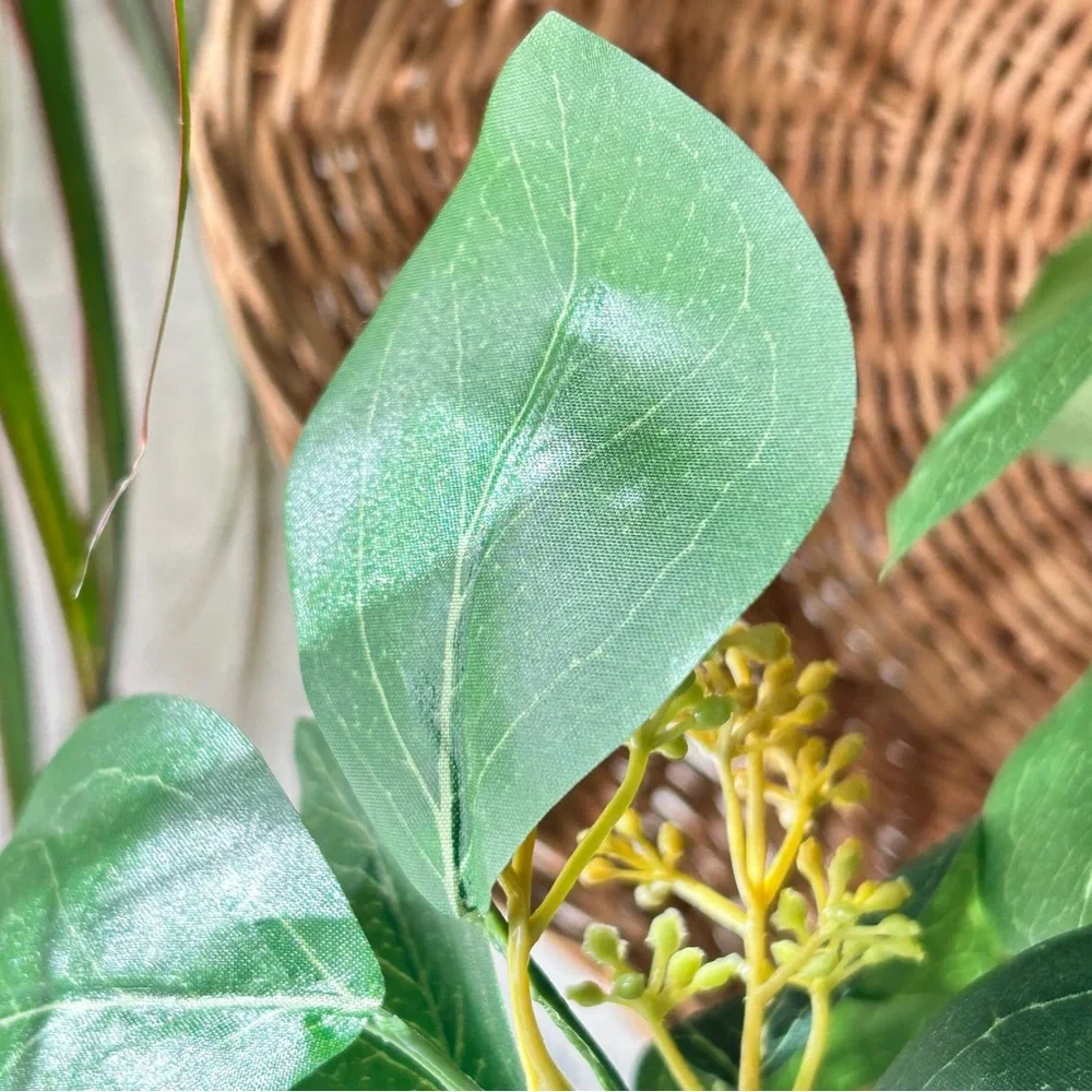 🌴 Threshold Tabletop Faux Fall Greenery w/Yellow/Orangey Little Flower Blossoms